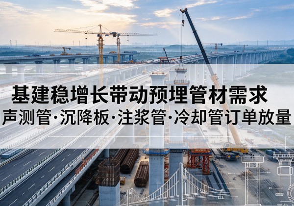 赤壁基建稳增长带动预埋监测管材需求，声测管、沉降板、注浆管订单持续放量